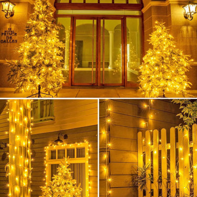 200 LED Warm White Christmas String Lights Indoor Bedroom, String Lights Outdoor Clear Wire, String Lights
