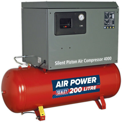 200 Litre Low Noise Belt Drive Air Compressor - Single Phase 3hp ...