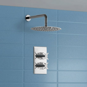 200 mm Ultra Thin Shower Head and Thermostatic Shower Mixer Valve
