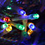 200 Multi-Coloured LED's Clear Cable Connectable Outdoor Garden Party Waterproof String Lights (20m) Low Voltage Plug