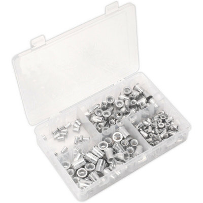 200 Pack Assorted Metric Rivet Nuts - M4 to M8 Splined Threaded Inserts