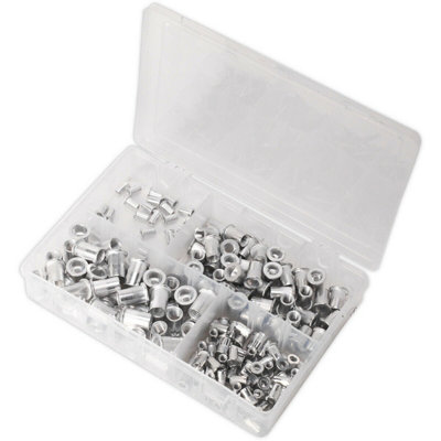 200 Pack Assorted Metric Rivet Nuts - M4 to M8 Splined Threaded Inserts