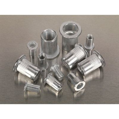 200 Pack Assorted Metric Rivet Nuts - M4 to M8 Splined Threaded Inserts