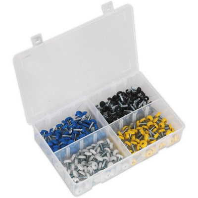 200 PACK Number Plate Screw Assortment 4.8 x 18mm Various Colour