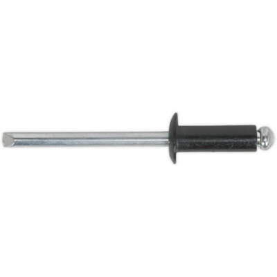 200 Pack of 4mm x 10mm Black Aluminium Compression Rivets - Standard Flange