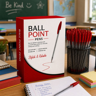 200 Pack Red Ballpoint Pens Crisp Red Ink Biros for Marking Editing ...