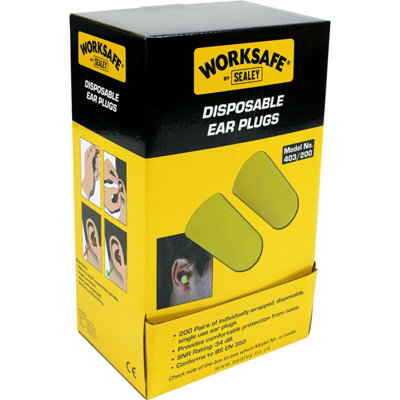 200 PAIRS Disposable Single Use Ear Plugs - Noise Protection - 34dB SNR Rating
