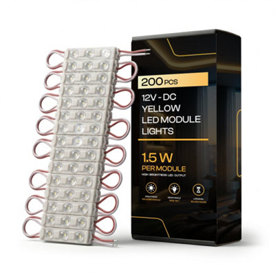 200 Pcs 1.5W 12V DC 7714 SMD LED Module for Signs Yellow Waterproof ...
