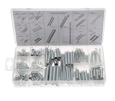 200 piece compression and extension spring assortment set, metal loose ...
