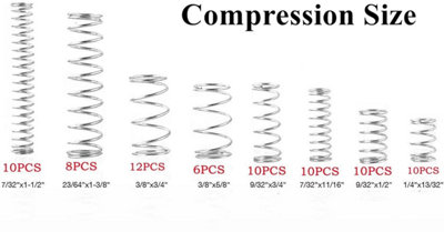 200 piece compression and extension spring assortment set, metal loose ...