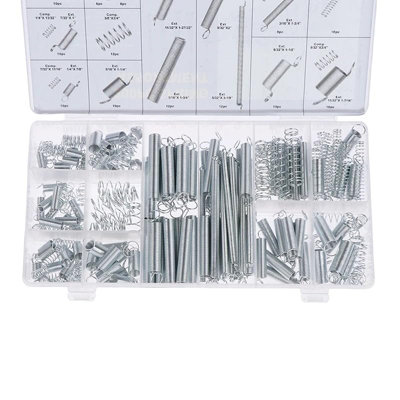 200 Piece Metal Spring Set Assortment Kit: Compression, Tension ...