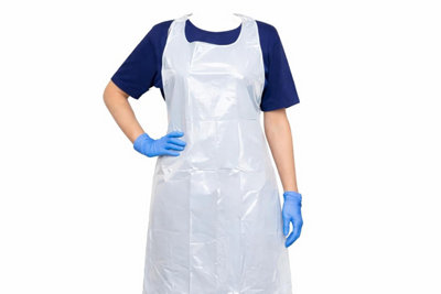 200 Strong Disposable White Apron PPE Viral Barrier Medical Protection ...