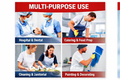 200 Strong Disposable White Apron PPE Viral Barrier Medical Protection ...