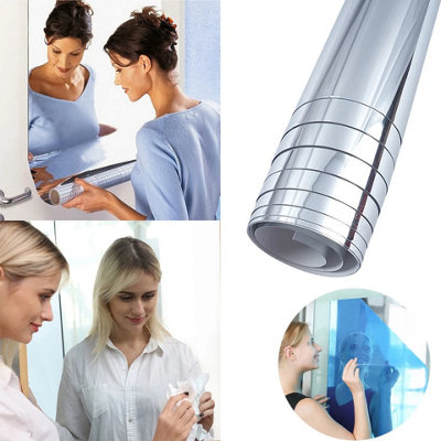 200 x 60cm Self Adhesive Mirror Wall Sticker for Room and Bathroom Decor