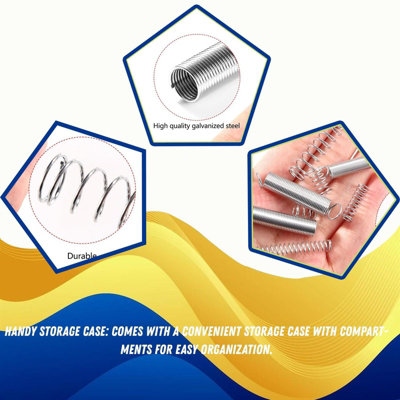 200 x Spring Set Extended Compression Expansion Tension Springs Zinc in ...