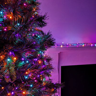 2000 LED 50m Indoor Outdoor Christmas Multi Function Mains Operated String Lights with Timer in Rainbow