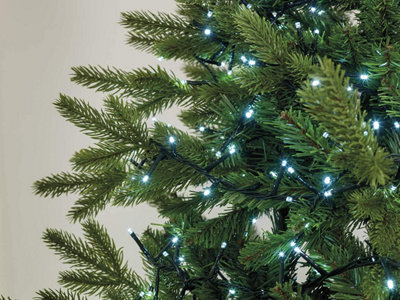 2000 LEDs Cool White Compact Lights Green Cable with 8 Effects Multifunction Auto Memory Indoor/Outdoor Christmas Home Decorations