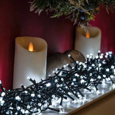 2000 White LED Multi-Function Christmas Compact Lights with Timer