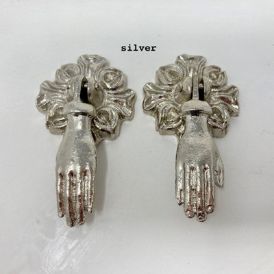 Silver Pair Vintage Hands Metal