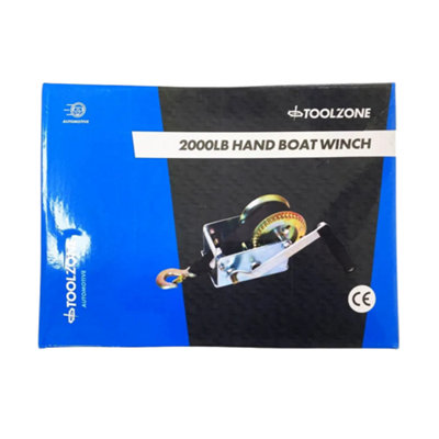 2000LB 8M 1T MANUAL BOAT MARINE TRAILER HAND POWERED WINCH WEBBING STRAP & HOOK