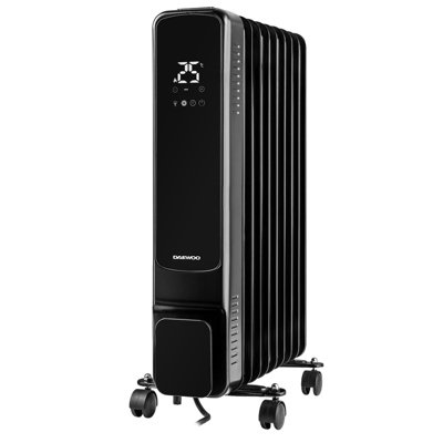 2000W 9-Fin Oil-Filled Radiator with LED Display Thermostat & 24-Hour ...