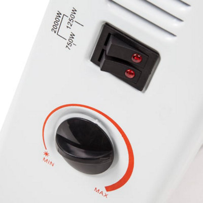 2000W Convection Heater - 3 heat settings & adjustable thermostat - 3