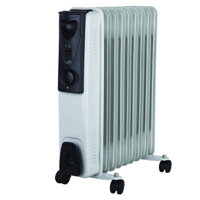 2000w Freestanding 2kw 9 Fin Oil Filled Radiator / Heater with Thermostat Price Comparisons | Compare The Build