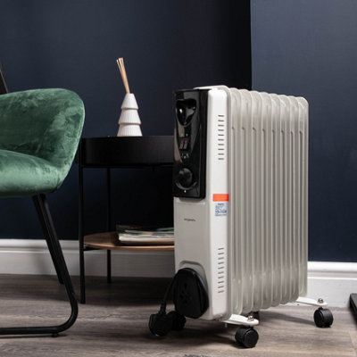 2000w Freestanding 2kw 9 Fin Oil Filled Radiator / Heater with Thermostat - 3