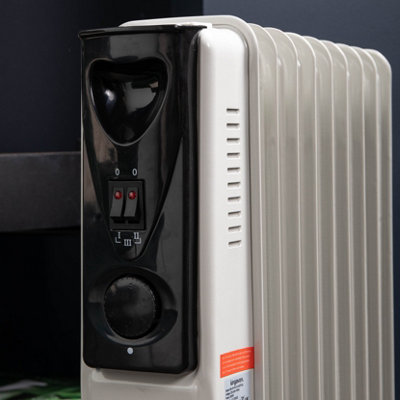 2000w Freestanding 2kw 9 Fin Oil Filled Radiator / Heater with Thermostat - 4
