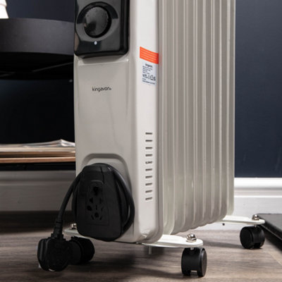 2000w Freestanding 2kw 9 Fin Oil Filled Radiator / Heater with Thermostat - 5