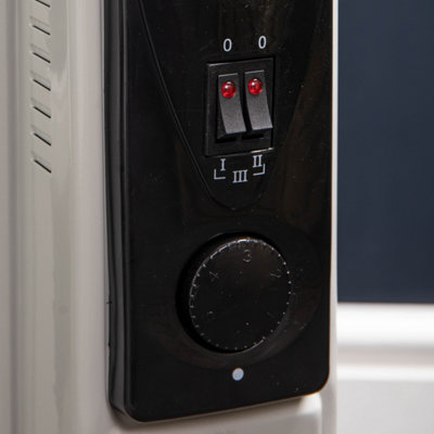 2000w Freestanding 2kw 9 Fin Oil Filled Radiator / Heater with Thermostat - 6