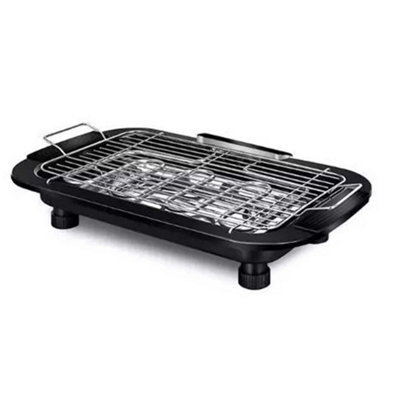 2000W Smokeless Electric BBQ Grill Black 6 Temp