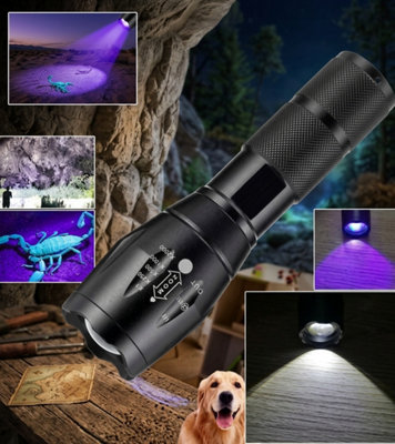 B&Q 120000Lm Uv Torch Ultra Violet Flashlight Led Blacklight Lamp Portable Light