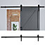 200cm Black Sliding Barn Door Kit Carbon Steel Internal Door Track Hardware Kit Closet Rail Sliding Kit