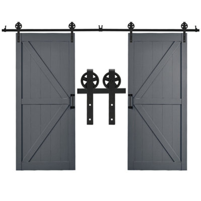 200cm Sliding Barn Door Kit Carbon Steel Internal Door Track Hardware Kit Closet Rail Sliding Kit