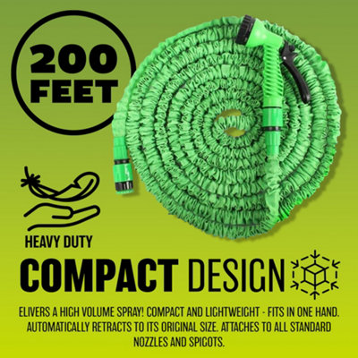 200ft Expandable Flexible Hosepipe Garden Hose Pipe Magic Snake With Gun Watering Outdoor - 7