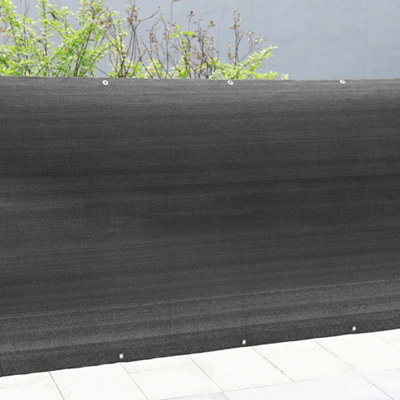 200g/m² Black Fabric Balcony Garden Privacy Screen Windbreak Fence 1x30M