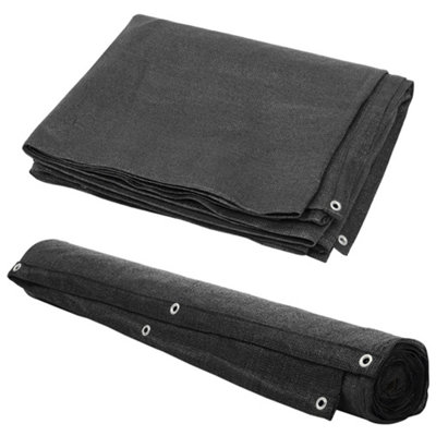 200g/m² Black Fabric Balcony Garden Privacy Screen Windbreak Fence 1x30M - 3