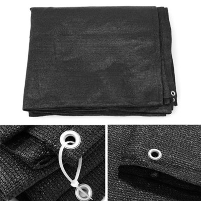 200g/m² Black Fabric Balcony Garden Privacy Screen Windbreak Fence 1x30M - 4