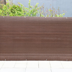 200g/m² Brown Aluminum Buckle Privacy Barrier Anti-UV Windproof Sunshade Net 1x50M