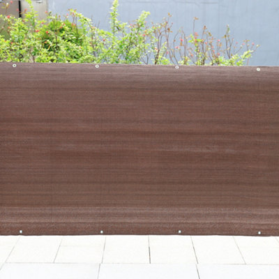 200g/m² Brown Fabric Balcony Garden Privacy Screen Windbreak Fence 2x25M