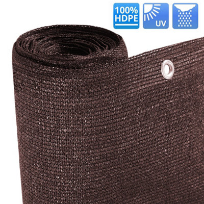 200g/m² Brown Fabric Balcony Garden Privacy Screen Windbreak Fence 2x25M