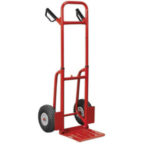 200kg Folding Sack Truck with Pneumatic Tyres - Tubular Steel Construction