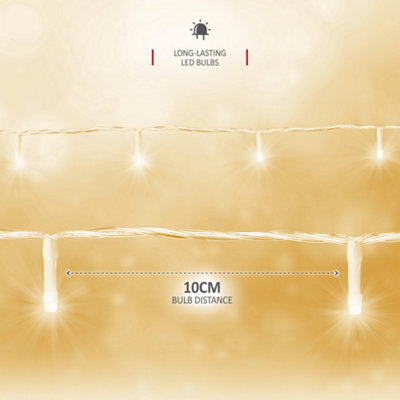 200LED Fairy String Lights with Clear Cable - Warm White - 3