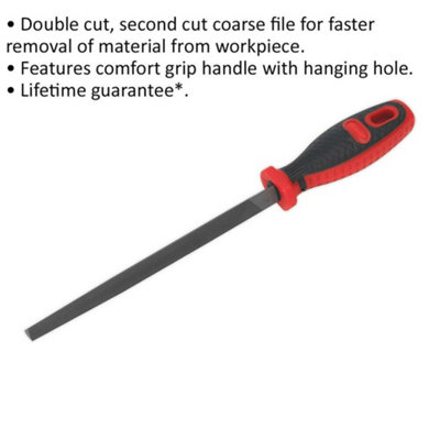 200mm 3-Square Engineers File with Comfort Grip Handle for Efficient Material Removal