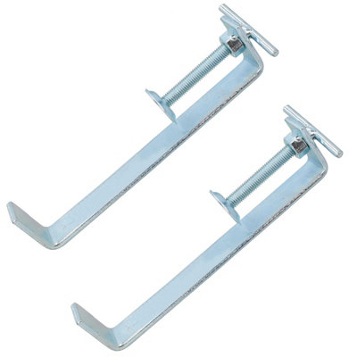 200mm Bricklaying Profile Clamp Holder Fastener Carpentry Internal Wall Clamps 2pk