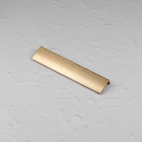 200mm Brushed Brass Profile Edge Cabinet Pull Cupboard Door Drawer Wardrobe Furniture