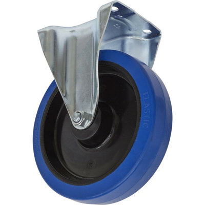 200mm Heavy Duty Fixed Plate Castor Wheel with Non-Marking Polyamide Tread