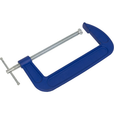 200mm Heavy Duty Forged G-Clamp with Swivel Tip for Precision Work