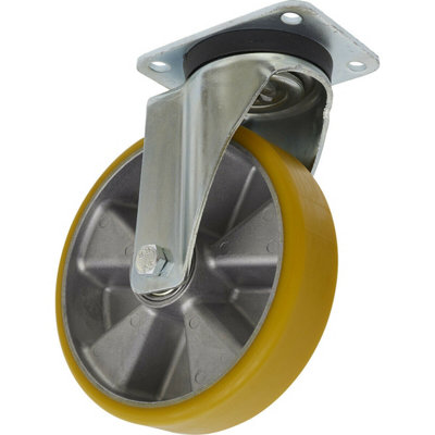 200mm Heavy-Duty Swivel Plate Castor Wheel with Non-Marking Tread